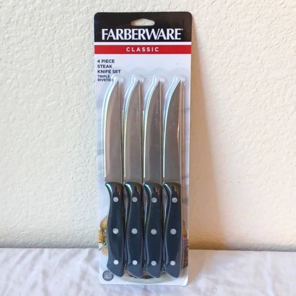 3/$25 SALE 4 PIECE SET Farberware Classic Steak Knives, 4.5
